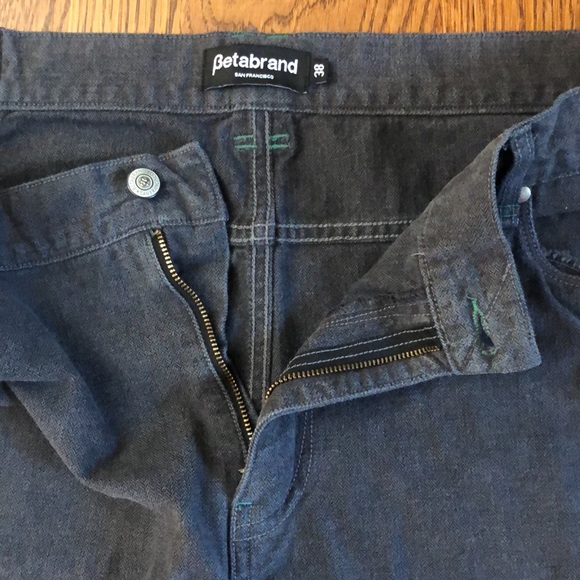 BETABRAND Mens 38 Sons of Britches Dark Gray Straight Relaxed Denim Jeans Travel - Picture 5 of 15